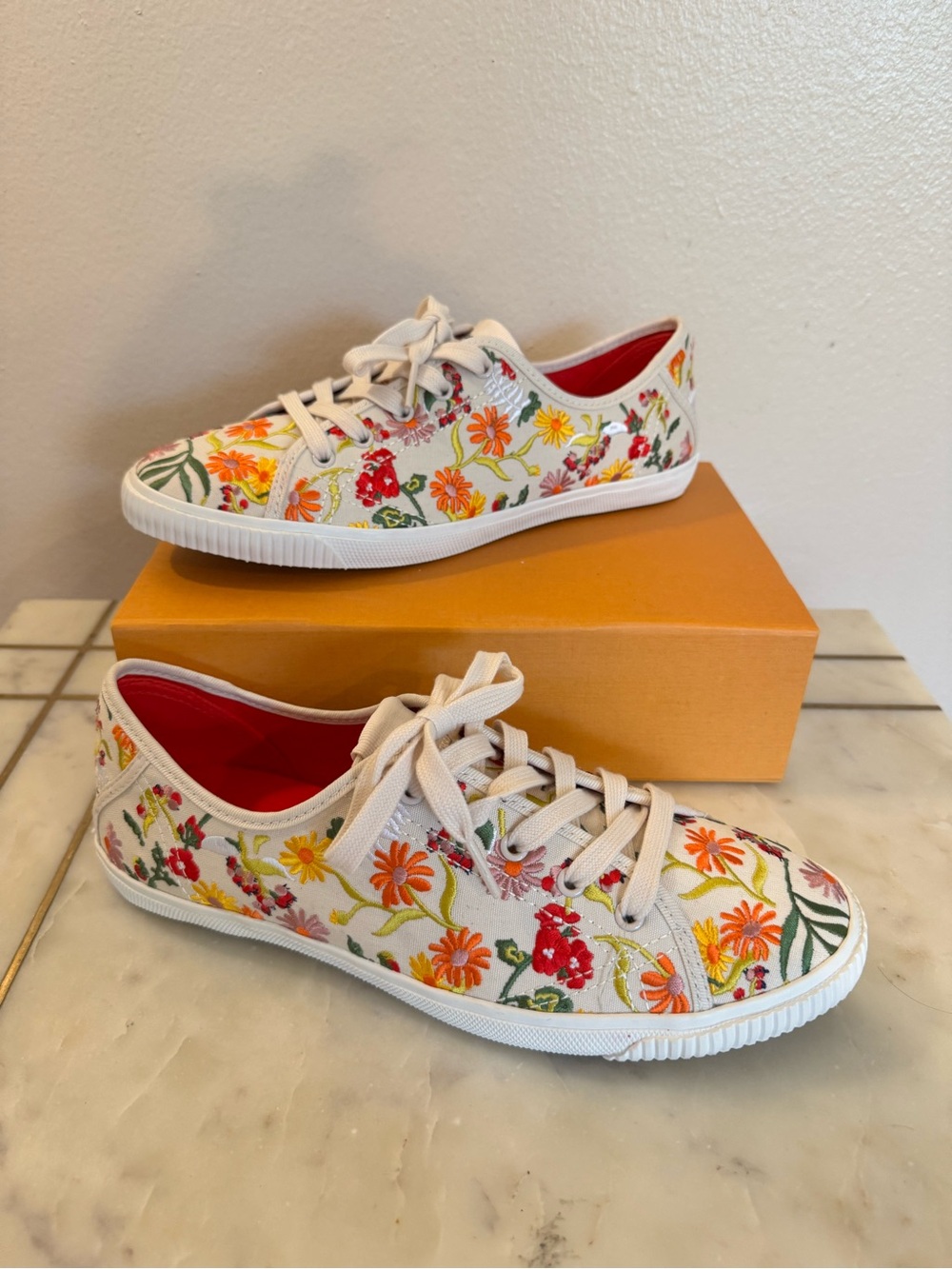 kate spade Tennison Floral Embroidered Canvas Sneakers